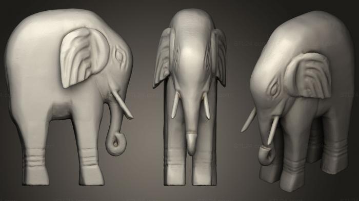 Статуэтки животных (Статуя слона, STKJ_0932) 3D модель для ЧПУ станка